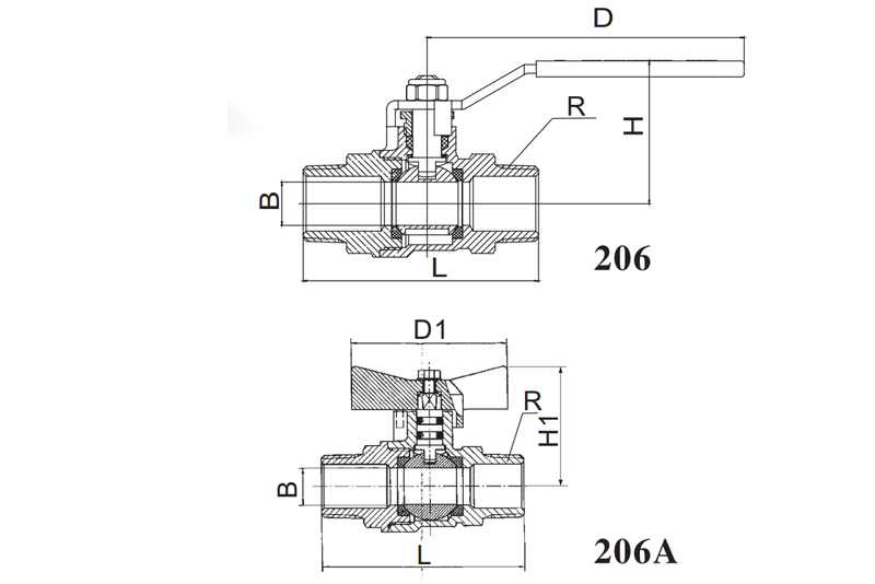 黃銅外螺紋球閥 Q21F-20T