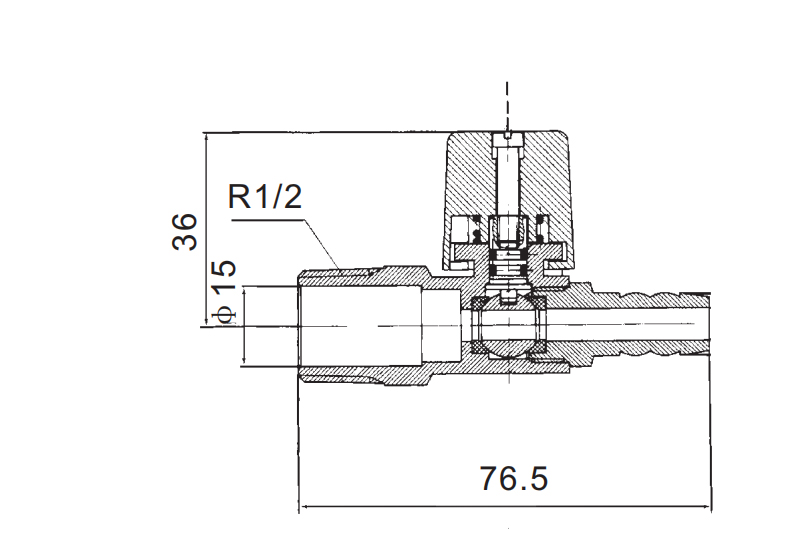  黃銅安全式外螺紋接管燃氣球閥 RQZ-PN0.15_DN15