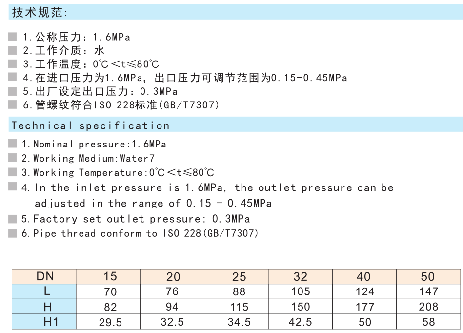 718黃銅可調(diào)式減壓閥  Y12X-16T